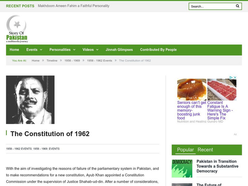 Story of Pakistan: The Constitution of 1962 Website Story of Pakistan: The Constitution of 1962 Website