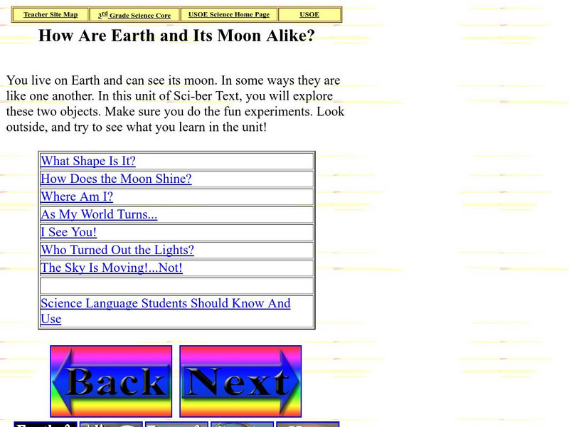 Utah Science: How Are Earth and Its Moon Alike? Unit Plan Utah Science: How Are Earth and Its Moon Alike? Unit Plan