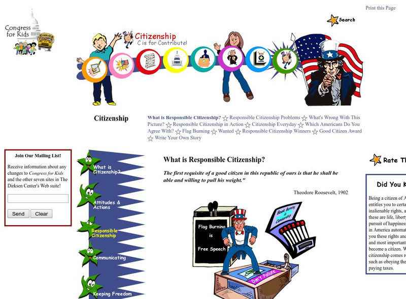 Congress for Kids: Citizenship: What Is Responsible Citizenship? Unit Plan Congress for Kids: Citizenship: What Is Responsible Citizenship? Unit Plan