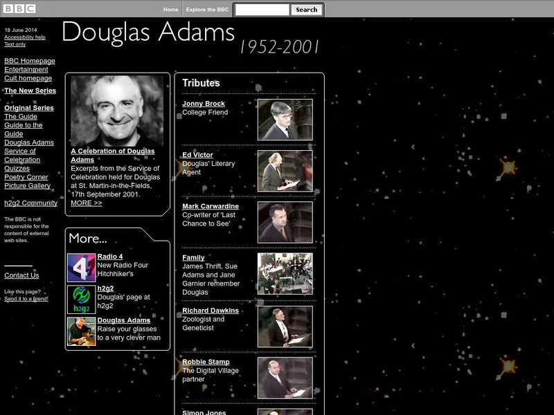 Bb Ci: Douglas Adams 1952 2001 Website Bb Ci: Douglas Adams 1952 2001 Website