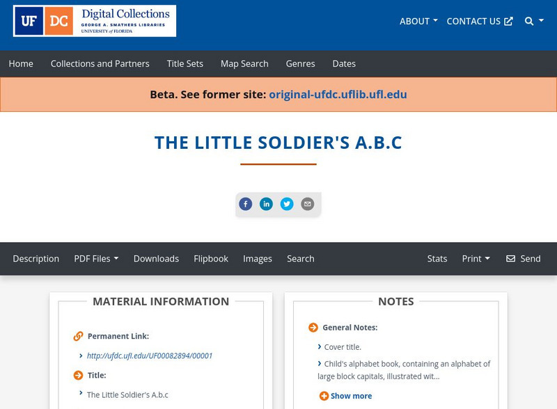 Baldwin Library: The Little Soldier's a.b.c. By Mc Loughlin Bros. Primary Baldwin Library: The Little Soldier's a.b.c. By Mc Loughlin Bros. Primary