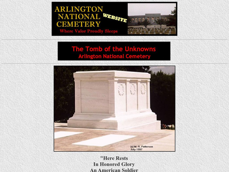 Arlington National Cemetery: The Tomb of the Unknowns Graphic Arlington National Cemetery: The Tomb of the Unknowns Graphic