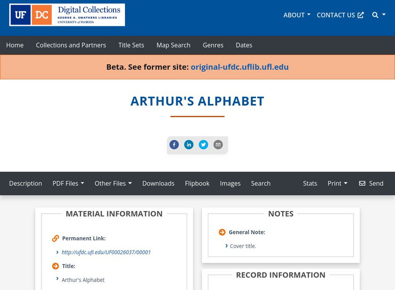Baldwin Library: Arthur's Alphabet by Mc Loughlin Bros. Primary Baldwin Library: Arthur's Alphabet by Mc Loughlin Bros. Primary