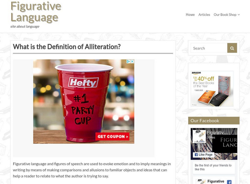 Figurative Language: Alliteration Handout Figurative Language: Alliteration Handout
