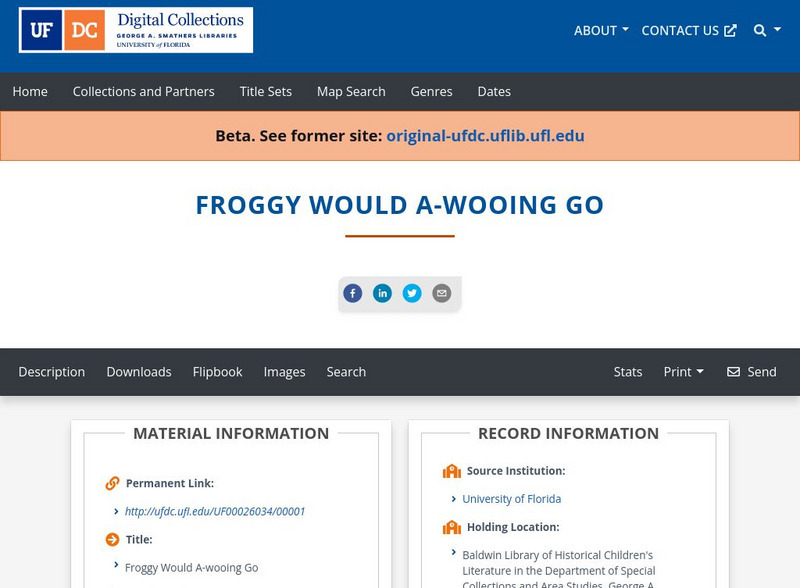 Baldwin Library: Froggy Would a Wooing Go by Raphael Tuck & Sons Primary Baldwin Library: Froggy Would a Wooing Go by Raphael Tuck & Sons Primary