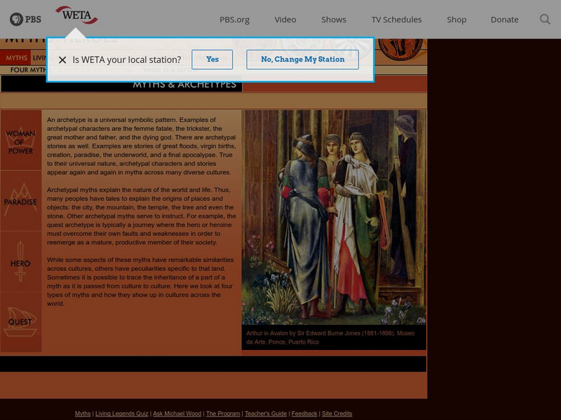 Pbs: In Search of Myths & Heroes: Myths & Archetypes Unit Plan Pbs: In Search of Myths & Heroes: Myths & Archetypes Unit Plan