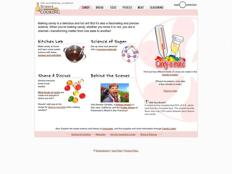 Exploratorium: Science of Sugar Website Exploratorium: Science of Sugar Website
