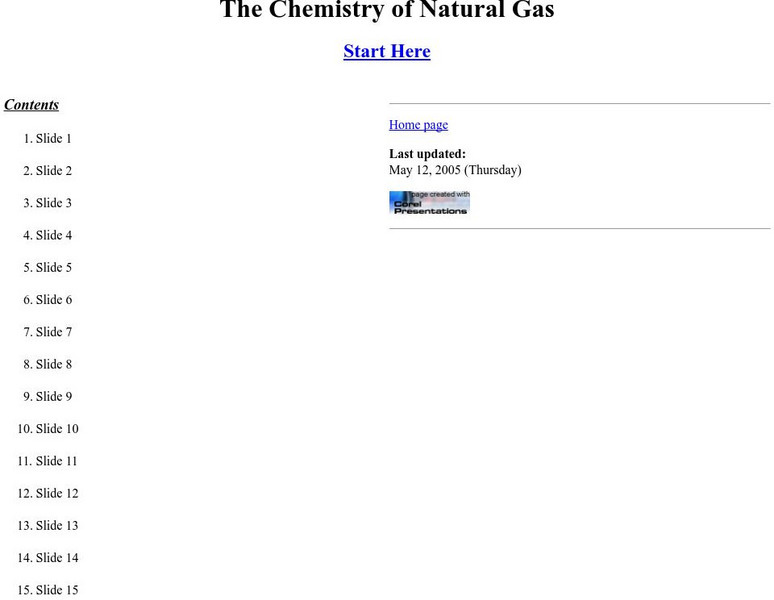 Tom Stretton's Chemistry Pages: The Chemistry of Natural Gas Handout Tom Stretton's Chemistry Pages: The Chemistry of Natural Gas Handout