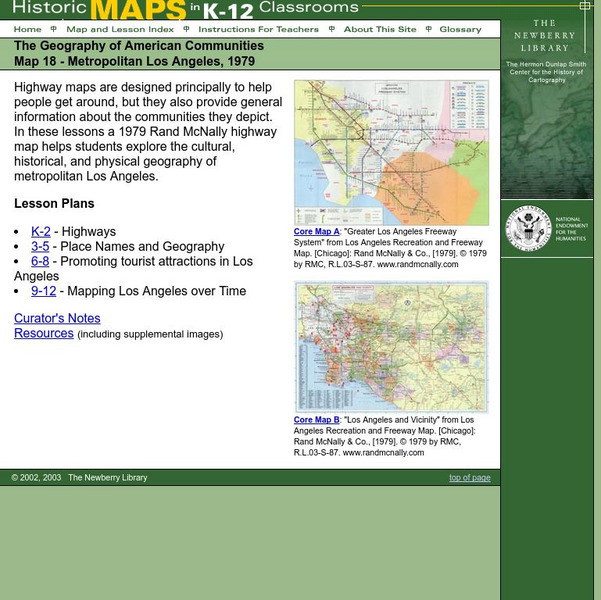 Newberry: Geography: Map 18: Metropolitan Los Angeles, 1979 Lesson Plan Newberry: Geography: Map 18: Metropolitan Los Angeles, 1979 Lesson Plan