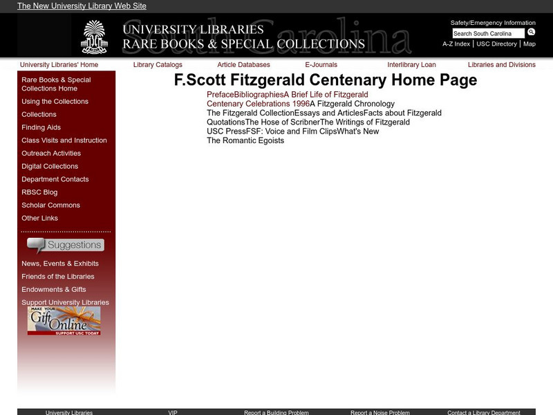 F. Scott Fitzgerald Centenary Activity F. Scott Fitzgerald Centenary Activity
