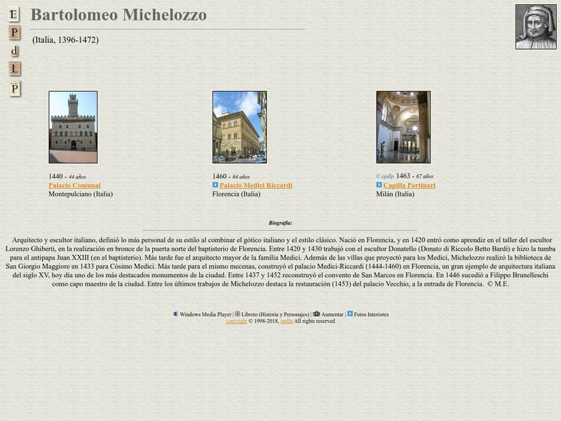E Pd Lp: Bartolomeo Michlozzo Handout E Pd Lp: Bartolomeo Michlozzo Handout