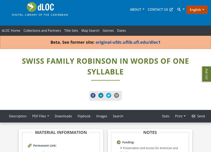 Baldwin Library: The Swiss Family Robinson in Words of One Syllable by i.f.m. Primary Baldwin Library: The Swiss Family Robinson in Words of One Syllable by i.f.m. Primary