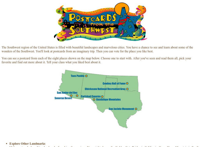 Harcourt: School Publishers: Postcards From the Southwest Interactive Harcourt: School Publishers: Postcards From the Southwest Interactive