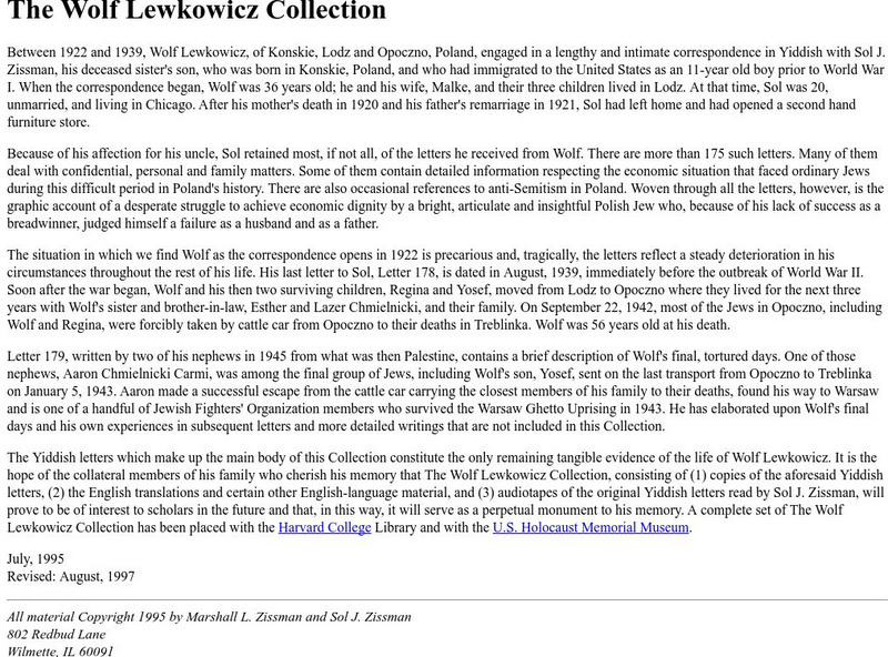 Mit: The Wolf Lewkowicz Collection Primary Mit: The Wolf Lewkowicz Collection Primary
