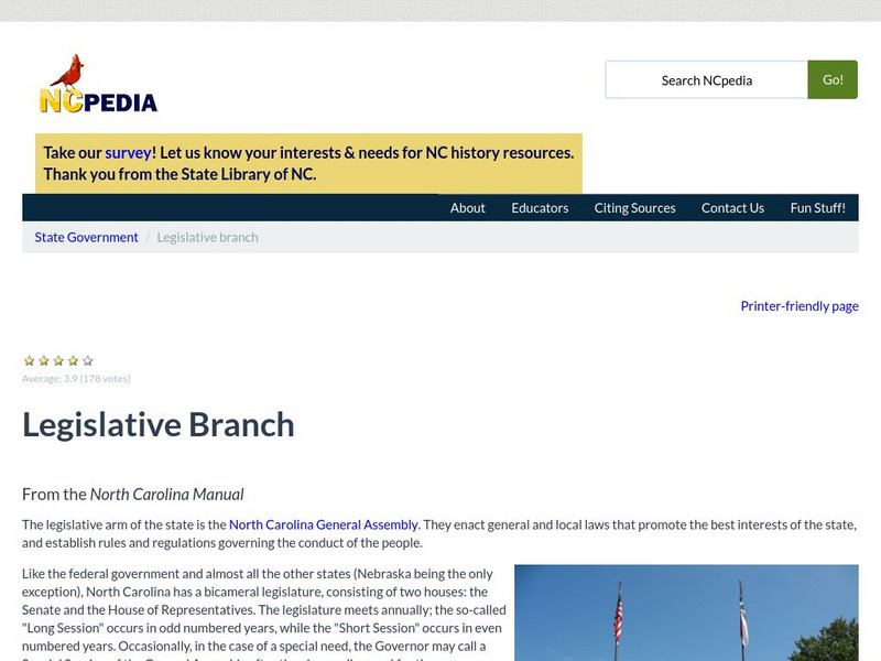 N Cpedia: Legislative Branch Handout