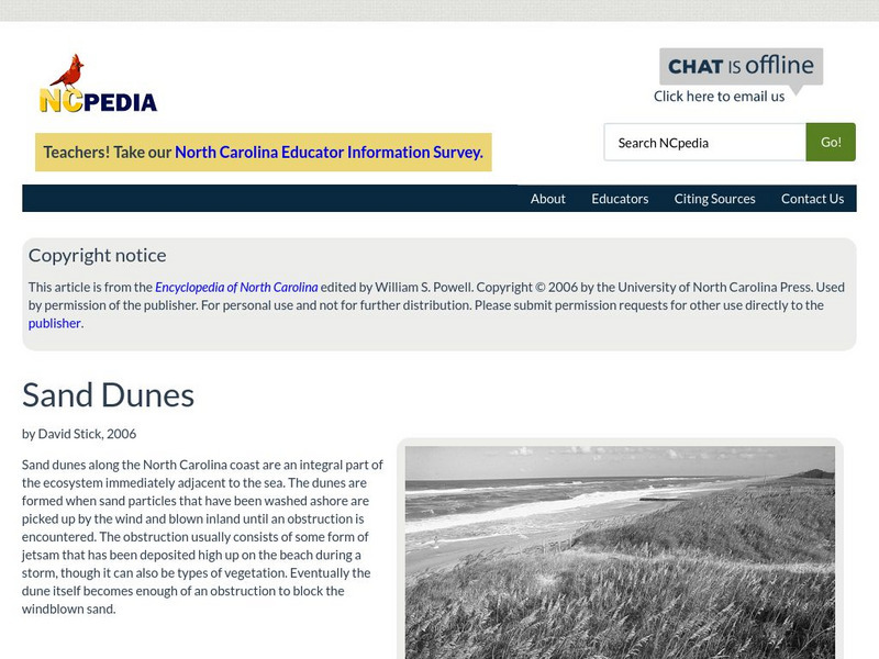 N Cpedia: Sand Dunes Handout N Cpedia: Sand Dunes Handout