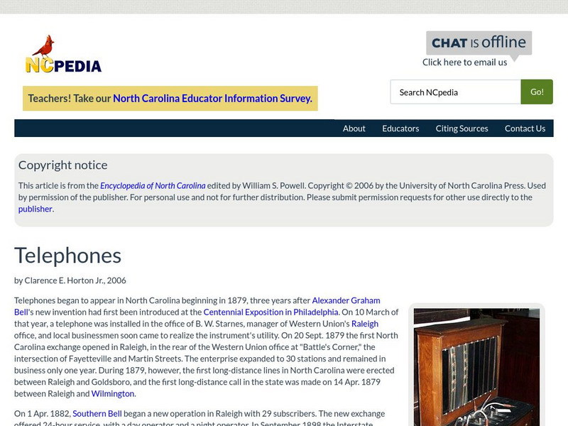 N Cpedia: Telephones Handout N Cpedia: Telephones Handout