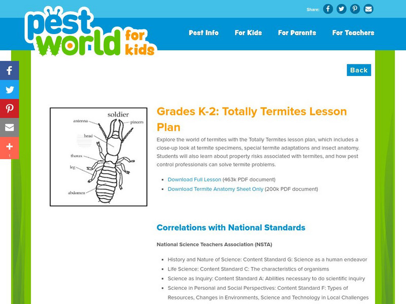 Pest World for Kids: Totally Termites Lesson Plan Pest World for Kids: Totally Termites Lesson Plan