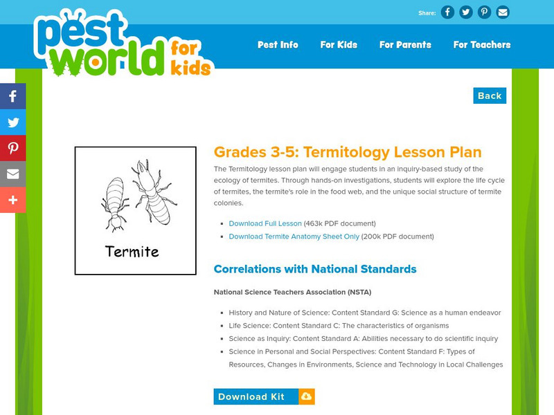 Pest World for Kids: Termitology Lesson Plan Pest World for Kids: Termitology Lesson Plan
