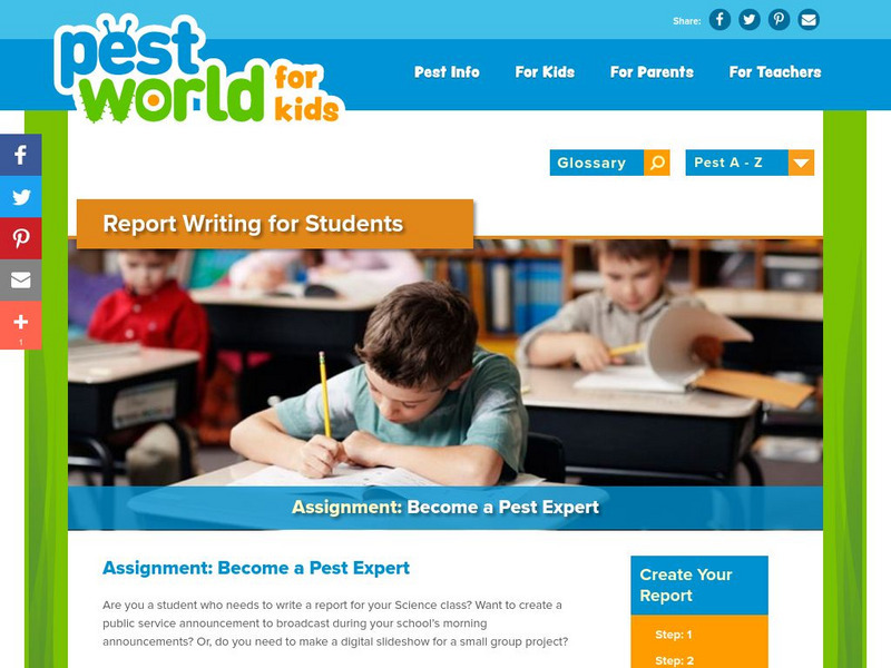 Pest World for Kids: Report Writing Unit Plan Pest World for Kids: Report Writing Unit Plan