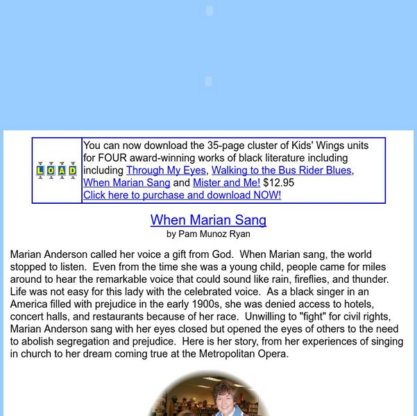 Texas Bluebonnet Books: "When Marian Sang" Activity Texas Bluebonnet Books: "When Marian Sang" Activity