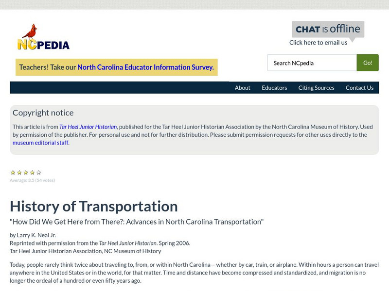 N Cpedia: History of Transportation Article N Cpedia: History of Transportation Article