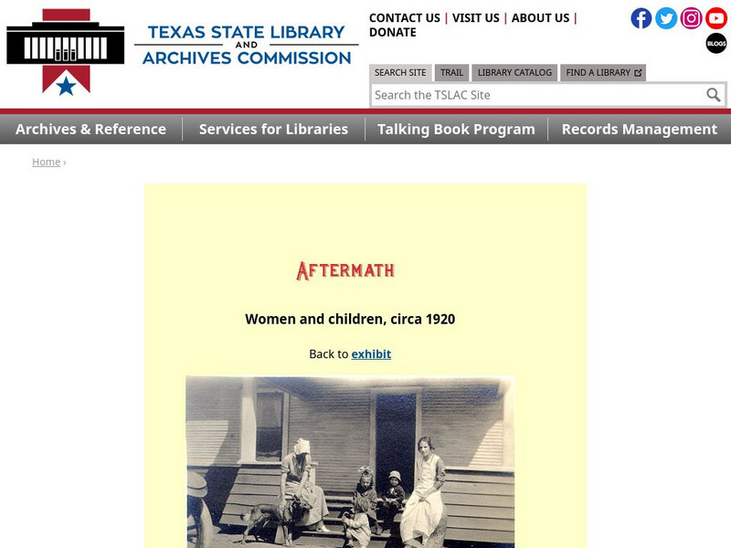 Texas State Library and Archives Commission: Aftermath: Women and Children, Circa 1920 Activity Texas State Library and Archives Commission: Aftermath: Women and Children, Circa 1920 Activity