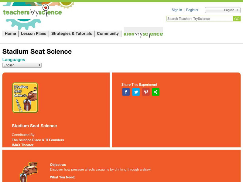 Teachers Try Science: Stadium Seat Science Activity Teachers Try Science: Stadium Seat Science Activity