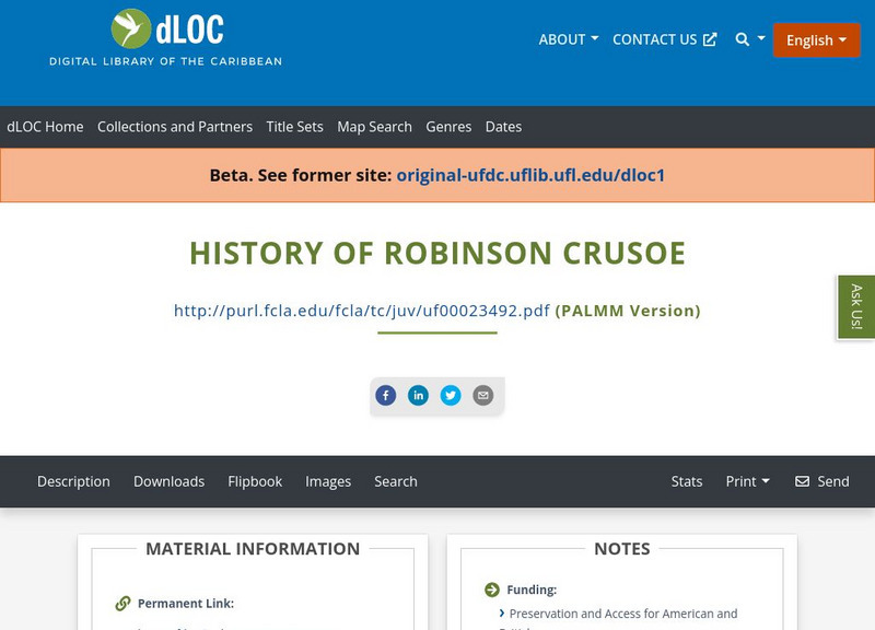Baldwin Library: The History of Robinson Crusoe Primary