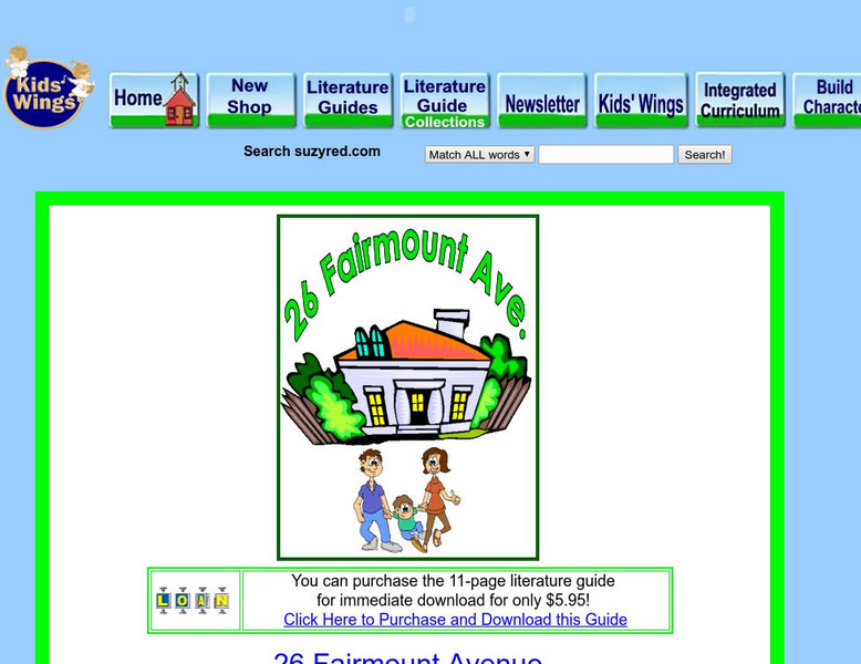 Texas Bluebonnet Books: "26 Fairmont Avenue" Activity Texas Bluebonnet Books: "26 Fairmont Avenue" Activity