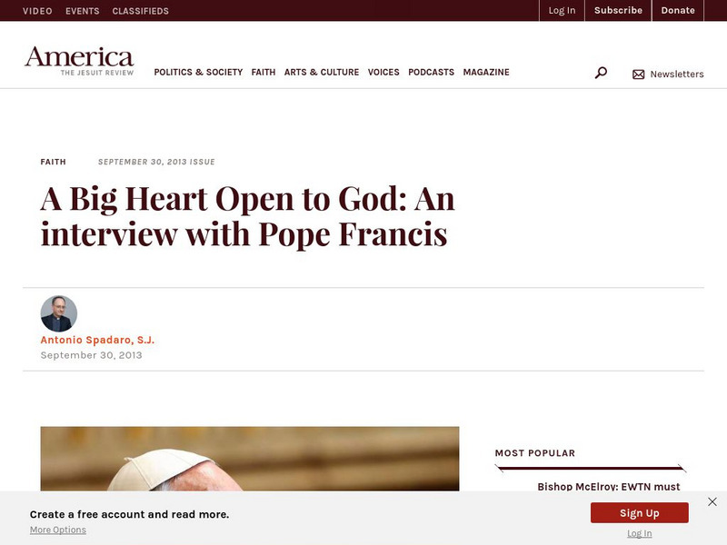 America: A Big Heart Open to God Article America: A Big Heart Open to God Article
