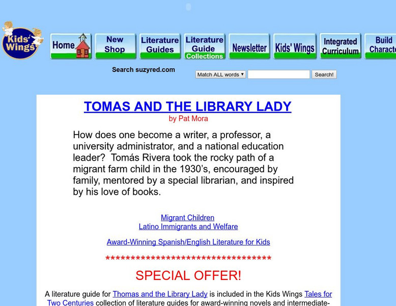 Texas Bluebonnet Books: "Tomas and the Library Lady" Unit Plan Texas Bluebonnet Books: "Tomas and the Library Lady" Unit Plan