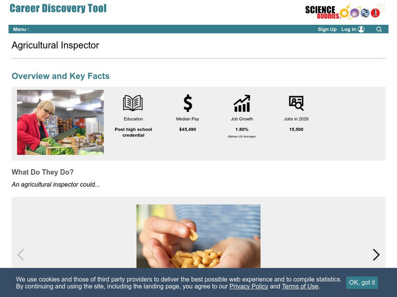 Science Buddies: Career Profile: Agricultural Inspector Handout Science Buddies: Career Profile: Agricultural Inspector Handout