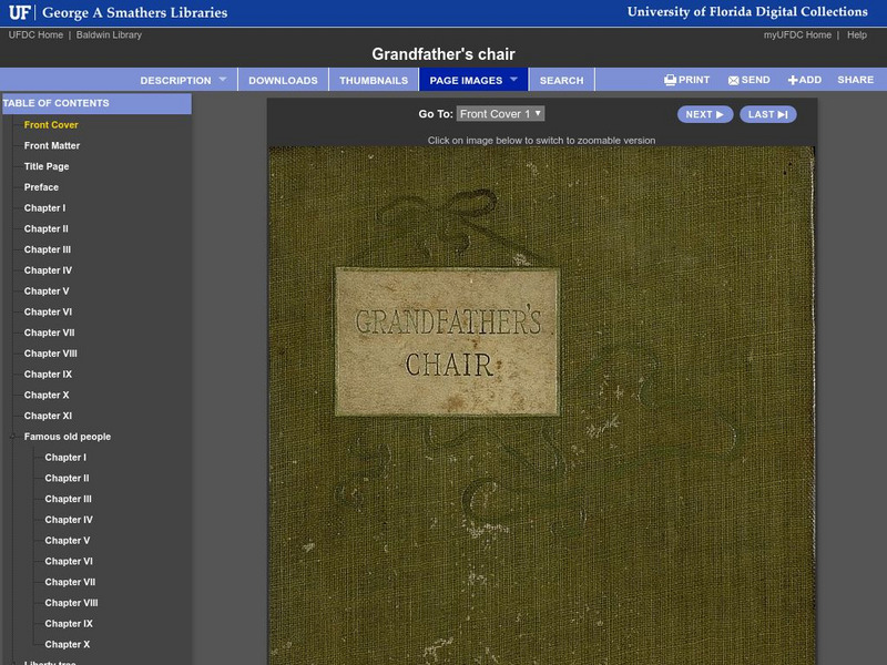 Baldwin Library: Grandfather's Chair: A History for Youth by Nathaniel Hawthorne Primary