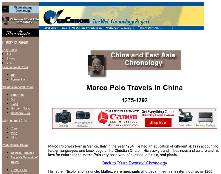 Then Again: Web Chron: Marco Polo Travels in China Handout Then Again: Web Chron: Marco Polo Travels in China Handout