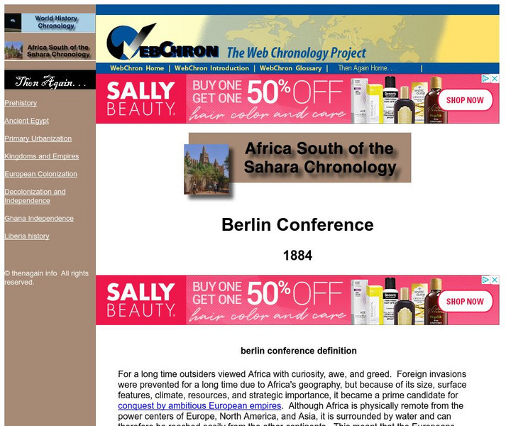 Then Again: Web Chron: The Berlin Conference Website