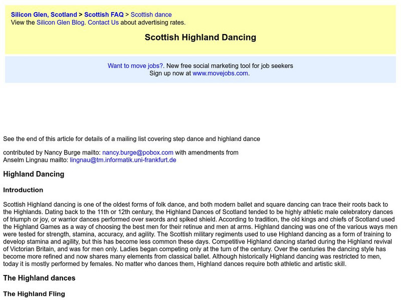 Scottish Highland Dancing Article Scottish Highland Dancing Article