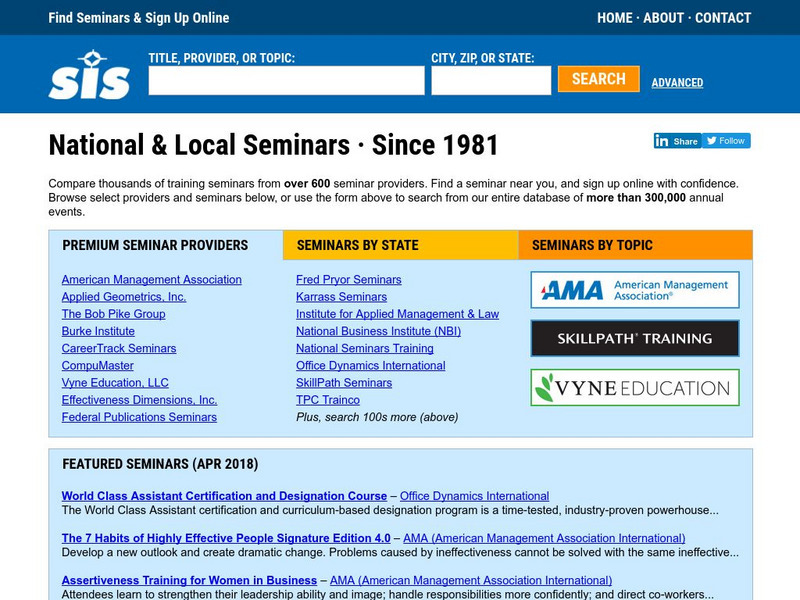 Seminar Information Service Website Seminar Information Service Website