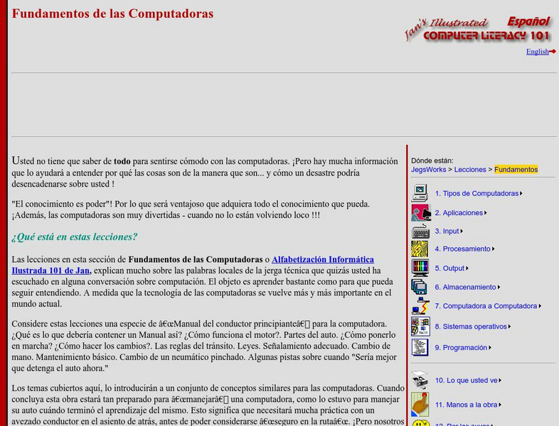 Jan's Computer Basics: Fundamentos De Las Computadoras Online Course Jan's Computer Basics: Fundamentos De Las Computadoras Online Course