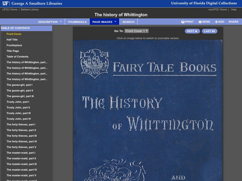 Baldwin Library: Fairy Tale Books: The History of Whittington by Andrew Lang Primary Baldwin Library: Fairy Tale Books: The History of Whittington by Andrew Lang Primary