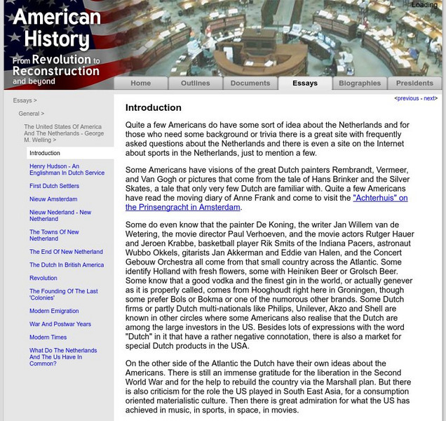 American History: Essays: Introduction: The u.s. And the Netherlands eBook American History: Essays: Introduction: The u.s. And the Netherlands eBook
