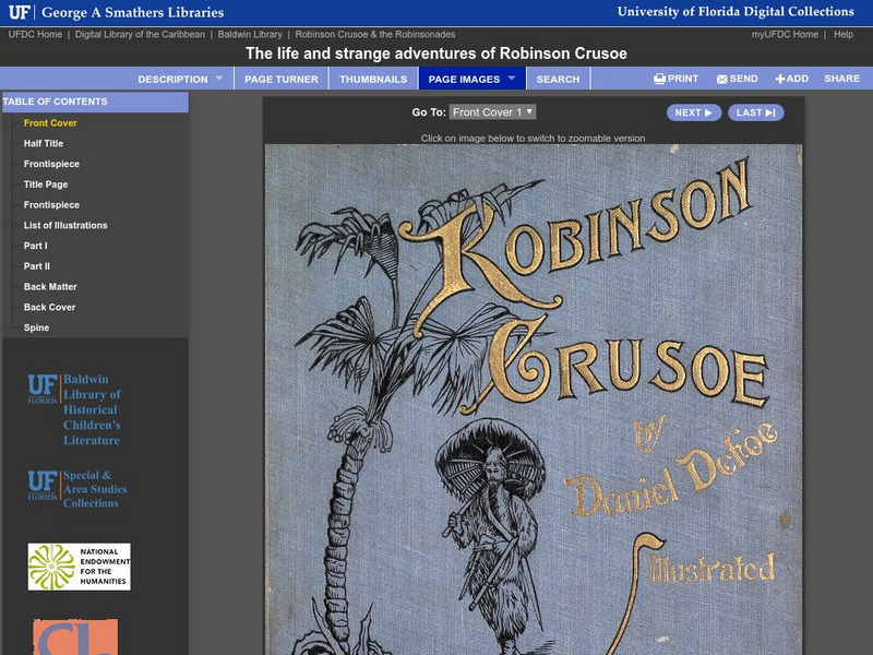 Baldwin Library: The Life and Strange Adventures of Robinson Crusoe by Dan Defoe Primary Baldwin Library: The Life and Strange Adventures of Robinson Crusoe by Dan Defoe Primary