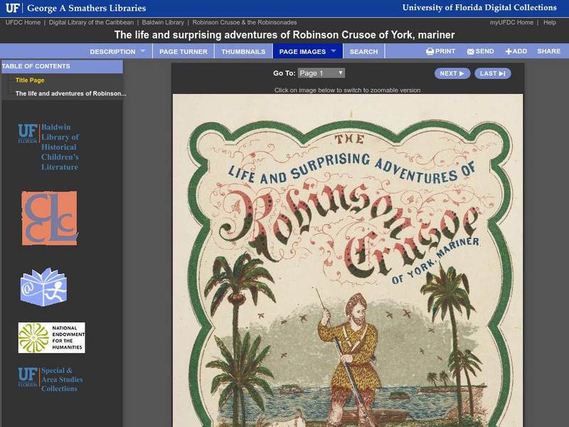 Baldwin Library: The Life and Strange Adventures of Robinson Crusoe by D. Defoe Primary Baldwin Library: The Life and Strange Adventures of Robinson Crusoe by D. Defoe Primary
