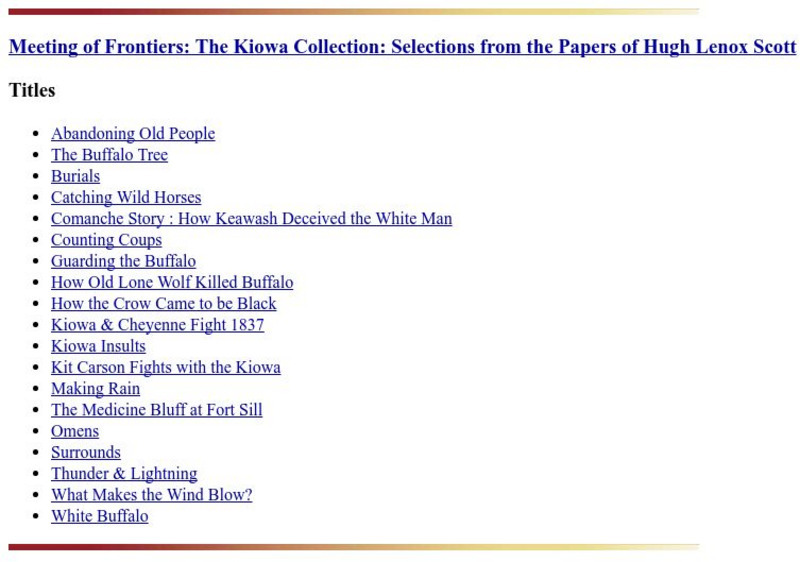 Loc: American Memory: The Kiowa Collection Website Loc: American Memory: The Kiowa Collection Website