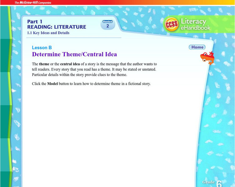 Mc Graw Hill: Reading Literature: Determine Theme/central Idea eBook Mc Graw Hill: Reading Literature: Determine Theme/central Idea eBook