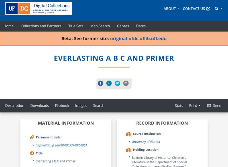 Baldwin Library: The Everlasting Abc and Primer by Peter G. Thomson Primary Baldwin Library: The Everlasting Abc and Primer by Peter G. Thomson Primary
