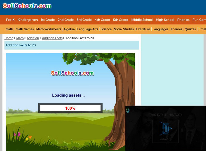 Soft Schools: Addition Facts to 20 Interactive