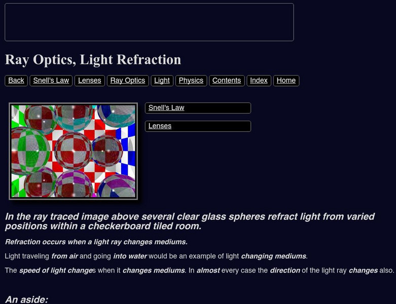 Ray Optics, Light Refraction Website Ray Optics, Light Refraction Website