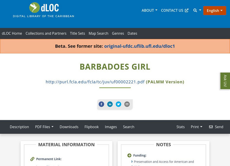 Baldwin Library: The Barbadoes Girl Primary