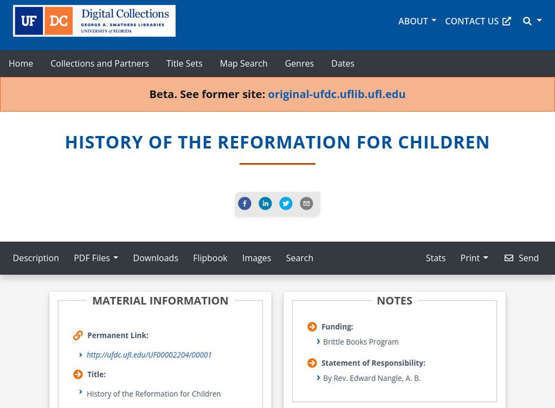 Baldwin Library: A History of the Reformation for Children Primary Baldwin Library: A History of the Reformation for Children Primary